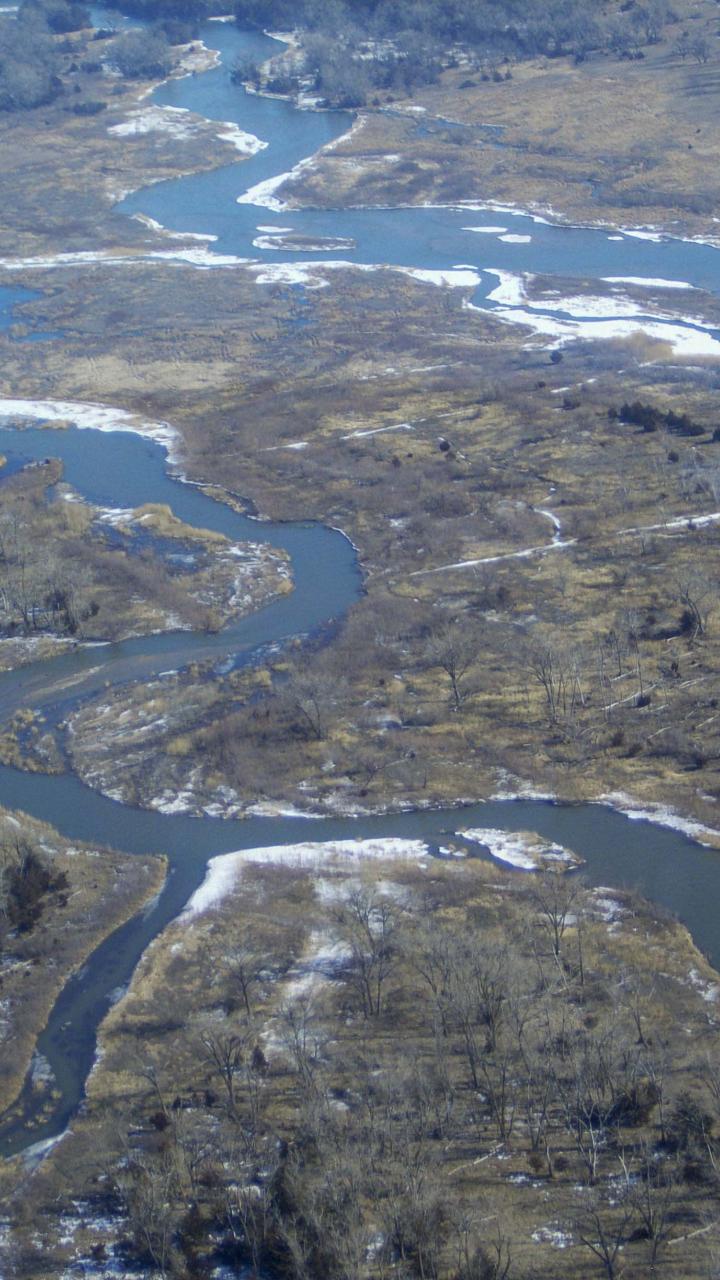 Aerial view of the platte river