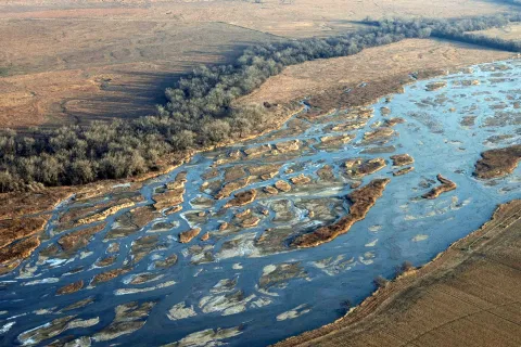 Aerial view of the Platte River
