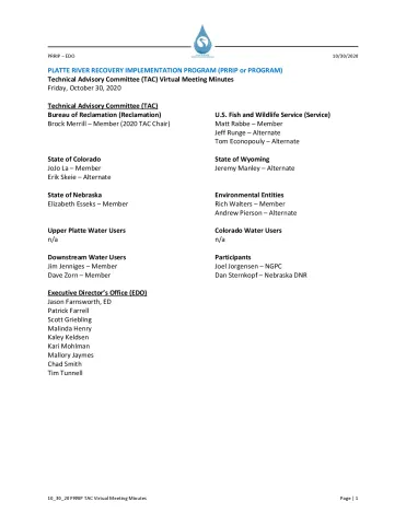 10_30_20 PRRIP TAC Virtual Meeting Minutes