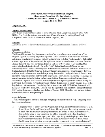 2007 August GC Minutes DRAFT