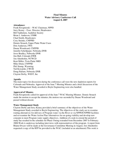 2007 August WAC Minutes