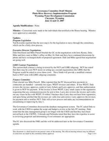 2007 June GC Minutes DRAFT