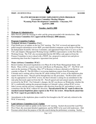 2008 April GC Minutes