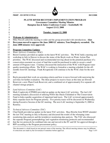 2008 August GC Minutes