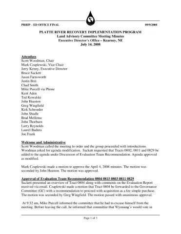 2008 July LAC Minutes