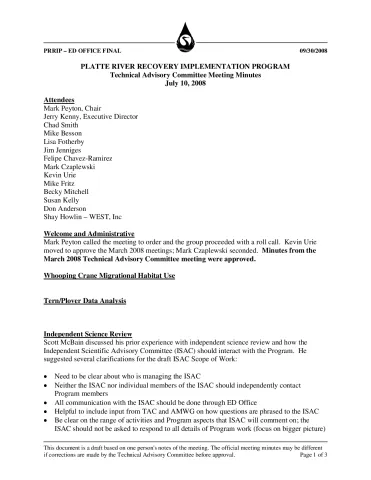 2008 July TAC Minutes