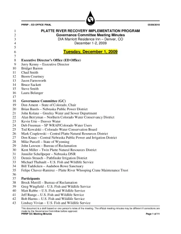 2009 December GC Minutes 