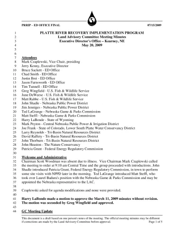 2009 May LAC Minutes