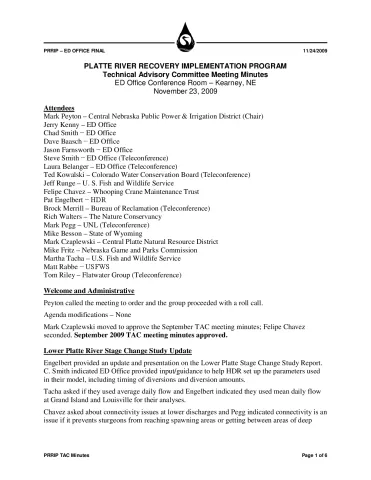 2009 November TAC Minutes