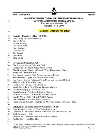 2009 October GC Minutes