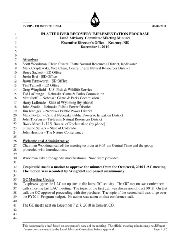 2010 December LAC Minutes