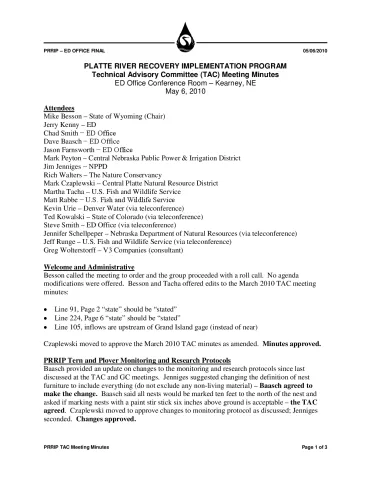 2010 May TAC Minutes