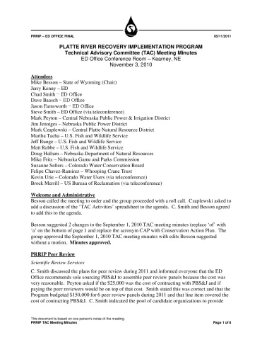 2010 November TAC Minutes