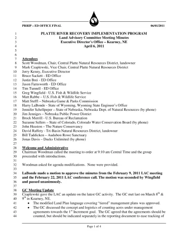 2011 April LAC Minutes