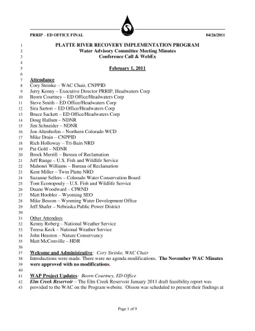 2011 February WAC Minutes