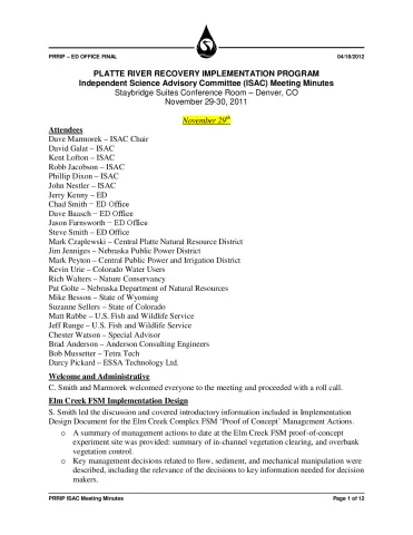 2011 November ISAC Minutes