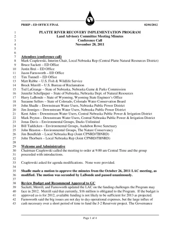 2011 November LAC Minutes