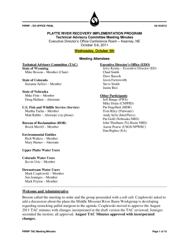 2011 October TAC Minutes