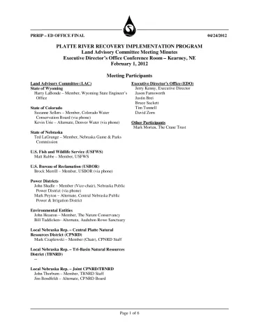 2012 February LAC Minutes