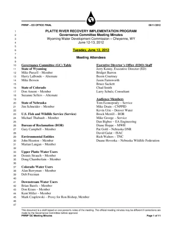 2012 June GC Minutes