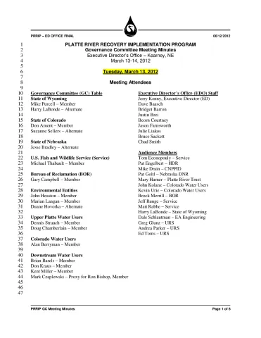 2012 March GC Meeting Minutes