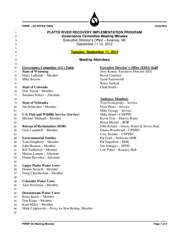 September 2012 GC Meeting Minutes