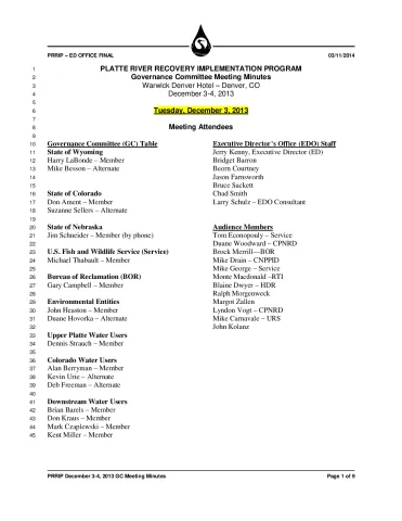 2013 December GC Minutes