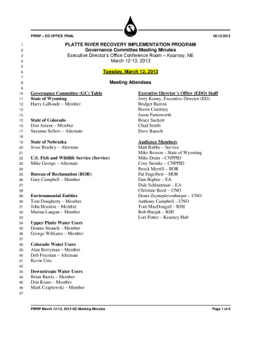 2013 March GC Minutes