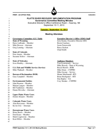 2013 September GC Minutes