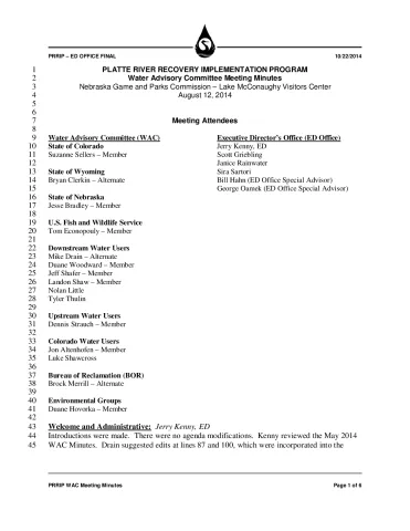 2014 August WAC Minutes