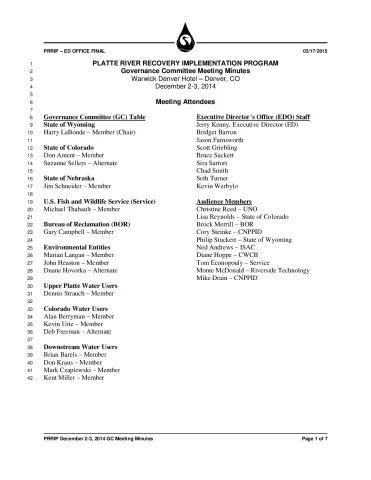 2014 December GC Minutes