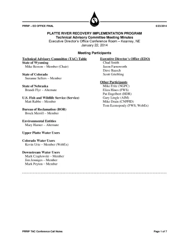 2014 January TAC Minutes