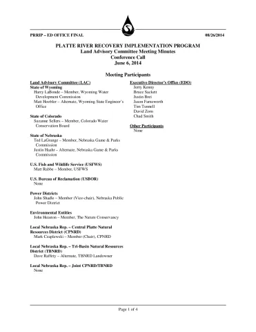 2014 June LAC Conference Call Minutes