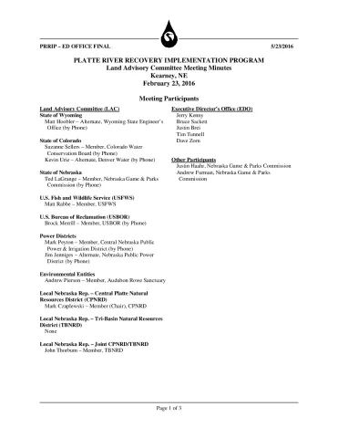 2016 February LAC Minutes