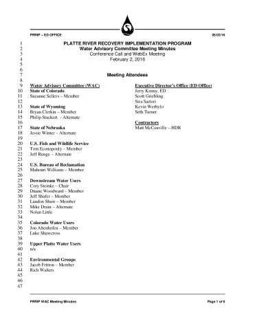 2016 February WAC Minutes