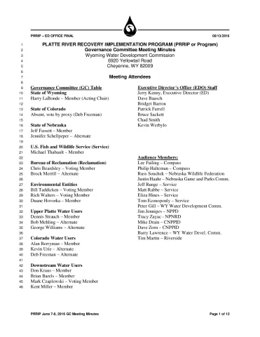 2016 June GC Minutes