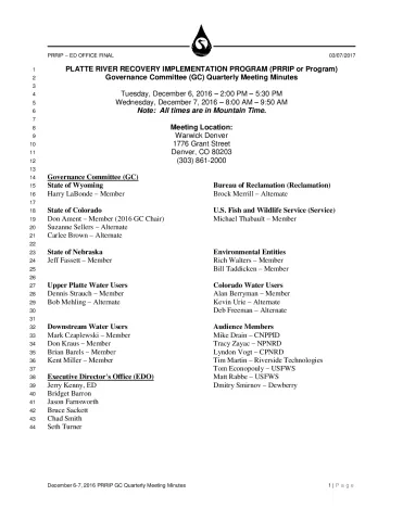 2016 December GC Minutes