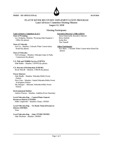 2018 August LAC Minutes