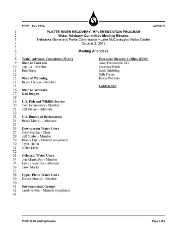 2018 October WAC Minutes