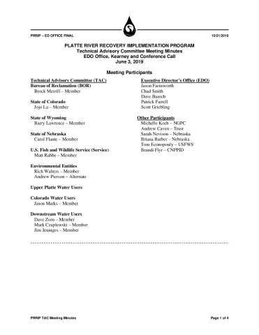 June 2019 TAC Meeting Minutes