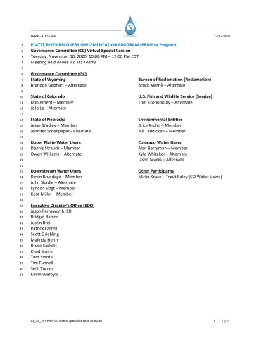 2020 November GC Special Session Meeting Minutes