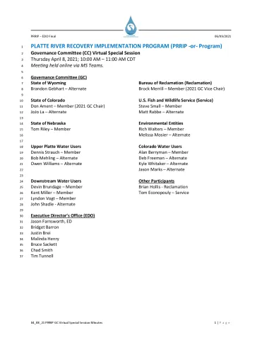 2021 April GC Special Session Meeting Minutes