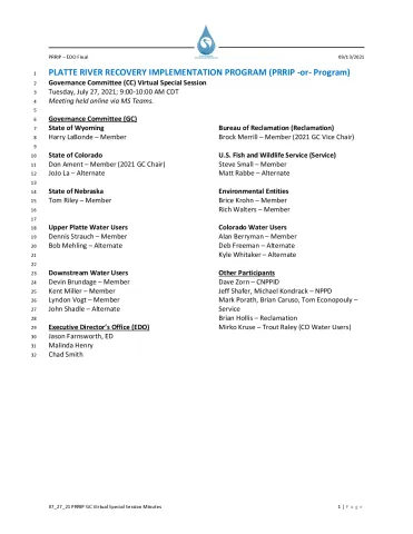 2021 July GC Special Session Meeting Minutes