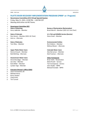 2021 May GC Special Session Meeting Minutes