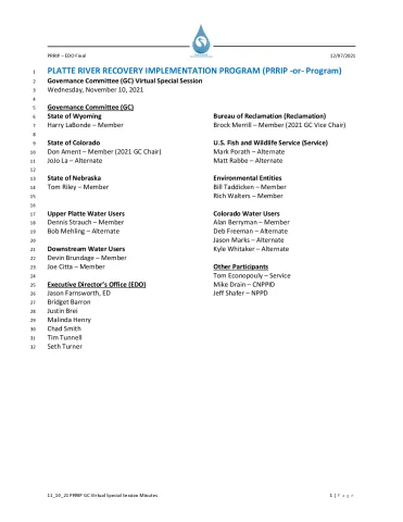 2021 November GC Special Session Meeting Minutes