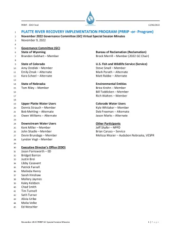 2022 November GC Special Session Meeting Minutes