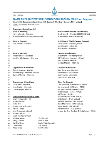 2022 March GC Meeting Minutes