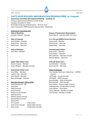 2022 December GC Meeting Minutes