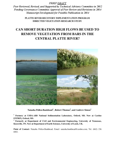 Can Short Duration High Flows Be Used to Remove Vegetation from Bars in the Central Platte River? (DRAFT)