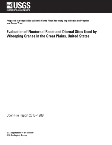 Evaluation of Nocturnal Roost and Diurnal Sites Used by Whooping Cranes in the Great Plains, United States